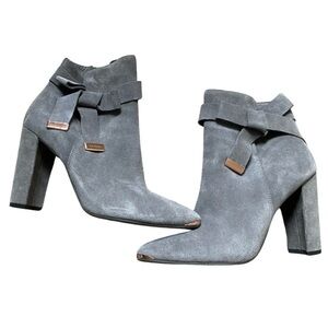 Ted Baker Sailly  Gray Heeled Boots with Bow Detail